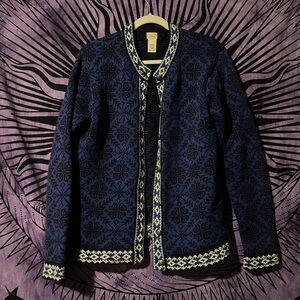 Blue and Black Patterned Jacket